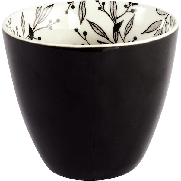 GreenGate Latte Cup Black Emberly inside